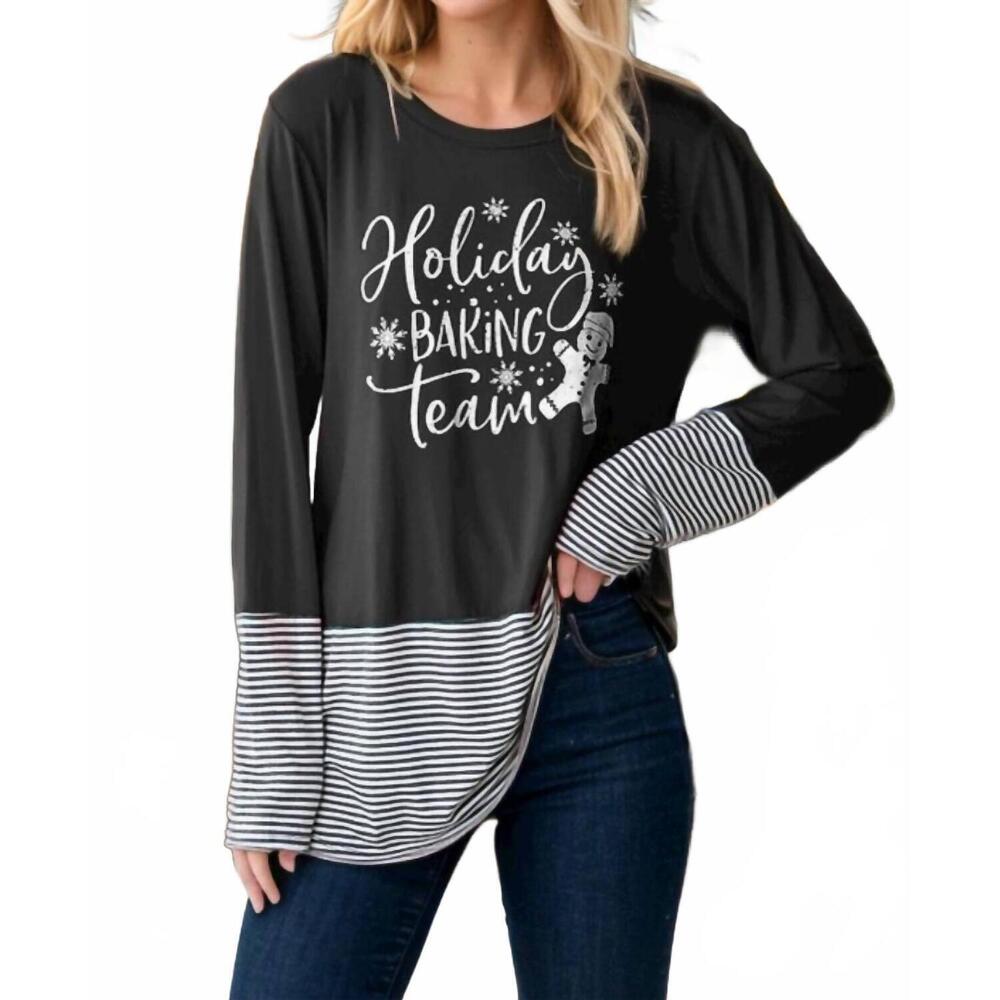 NEW HEIMISH USA holiday baking team top in black